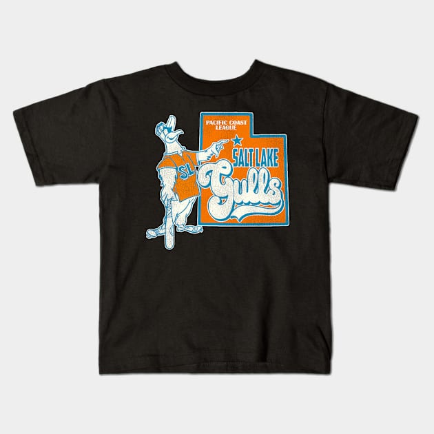 Defunct Salt Lake Gulls Baseball Kids T-Shirt by Defunctland